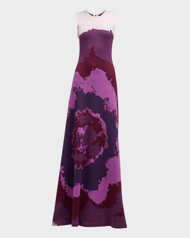 Jacquard Knit Poppy Motif Dress